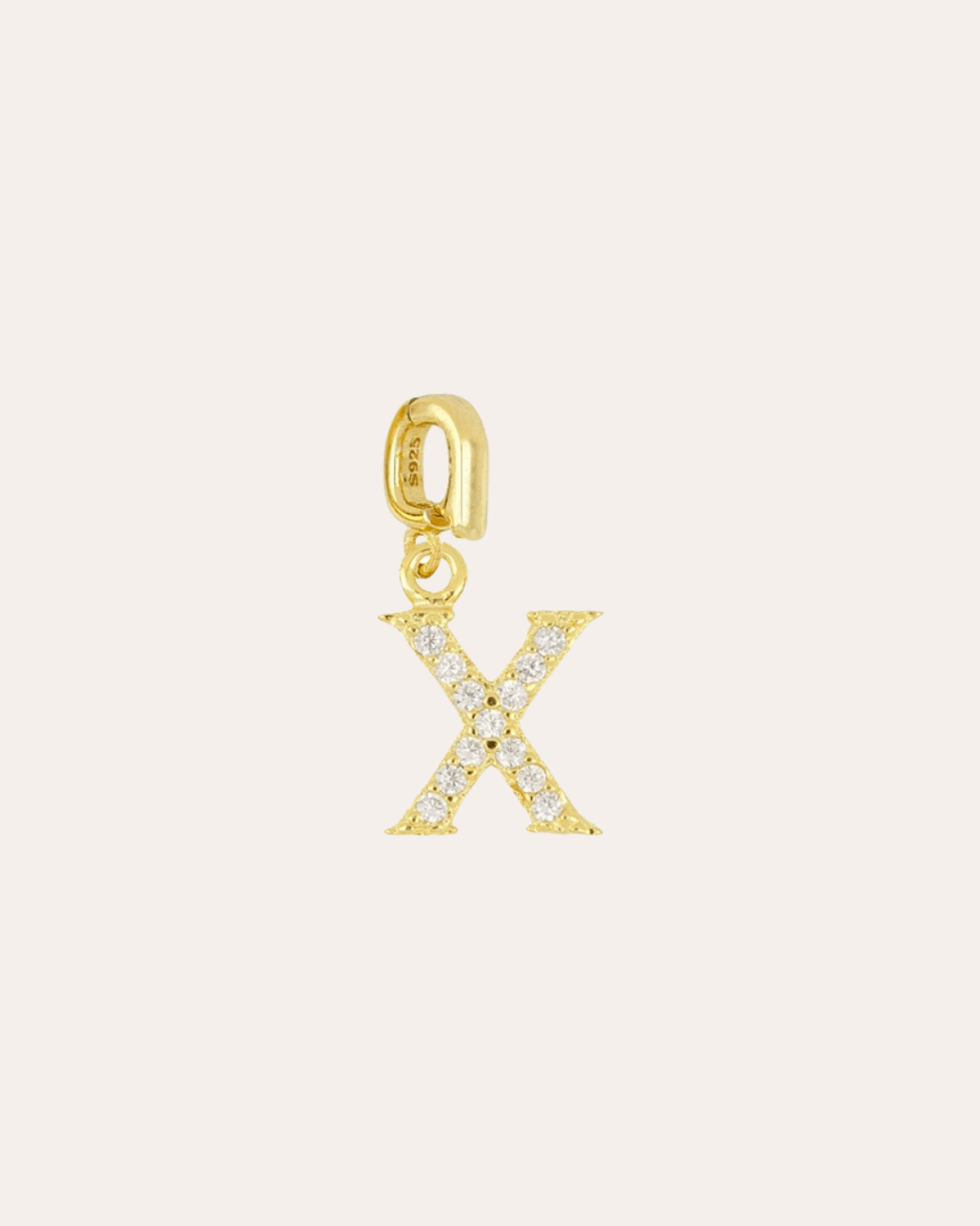 INITIAL CZ CHARM - GOLD