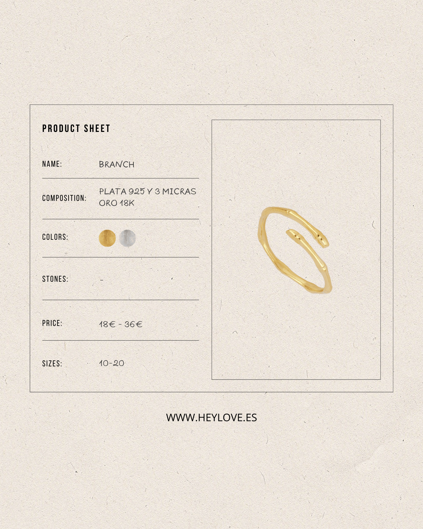 heylove ANILLOS ANILLO BRANCH