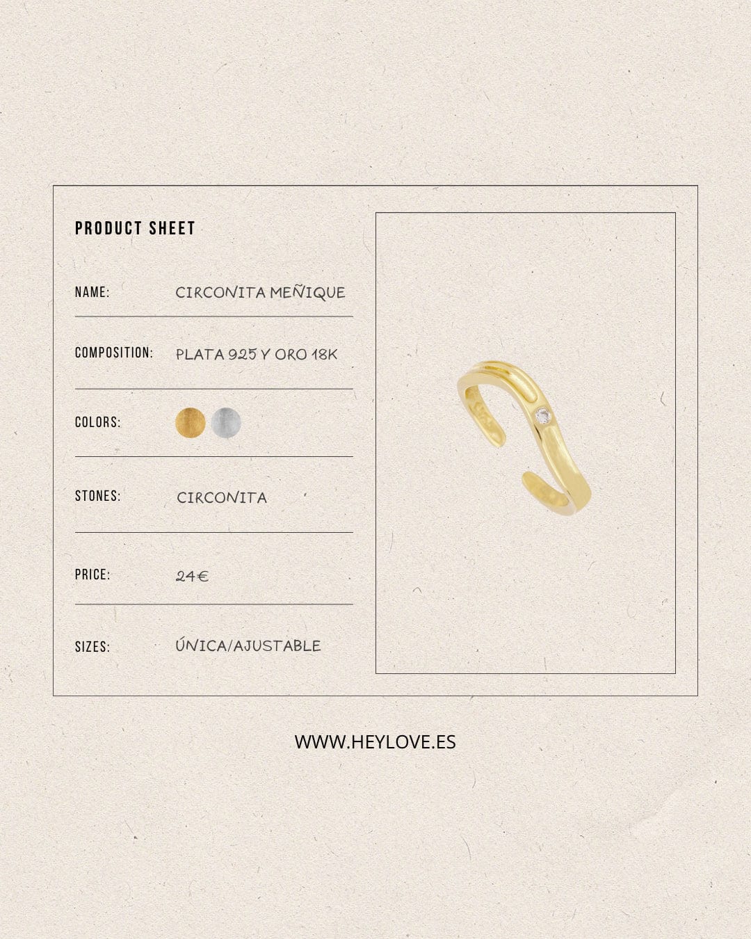 heylove ANILLOS ANILLO CIRCONITA MEÑIQUE