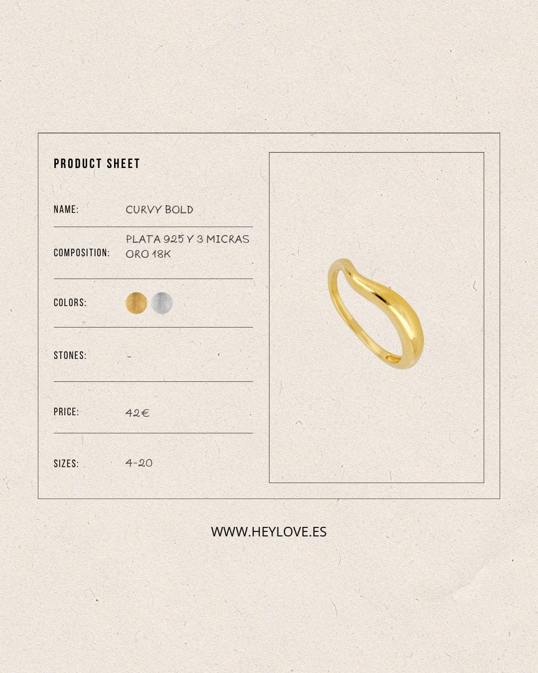 heylove ANILLOS ANILLO CURVY BOLD