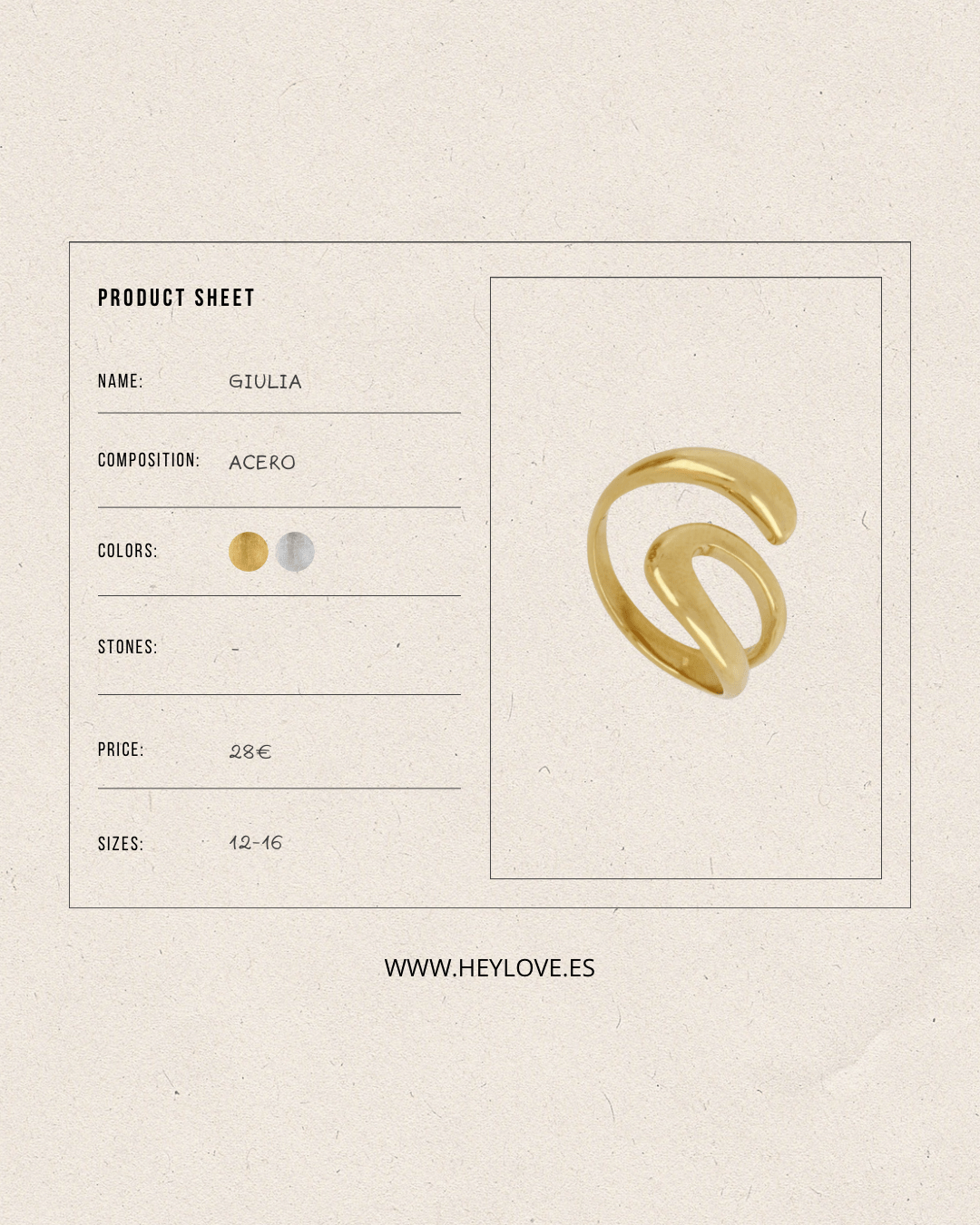heylove ANILLOS ANILLO GIULIA