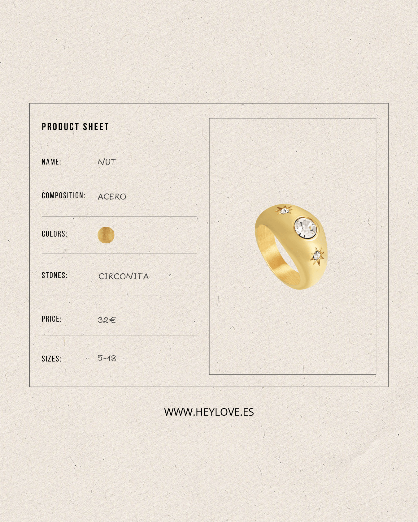heylove ANILLOS ANILLO NUT