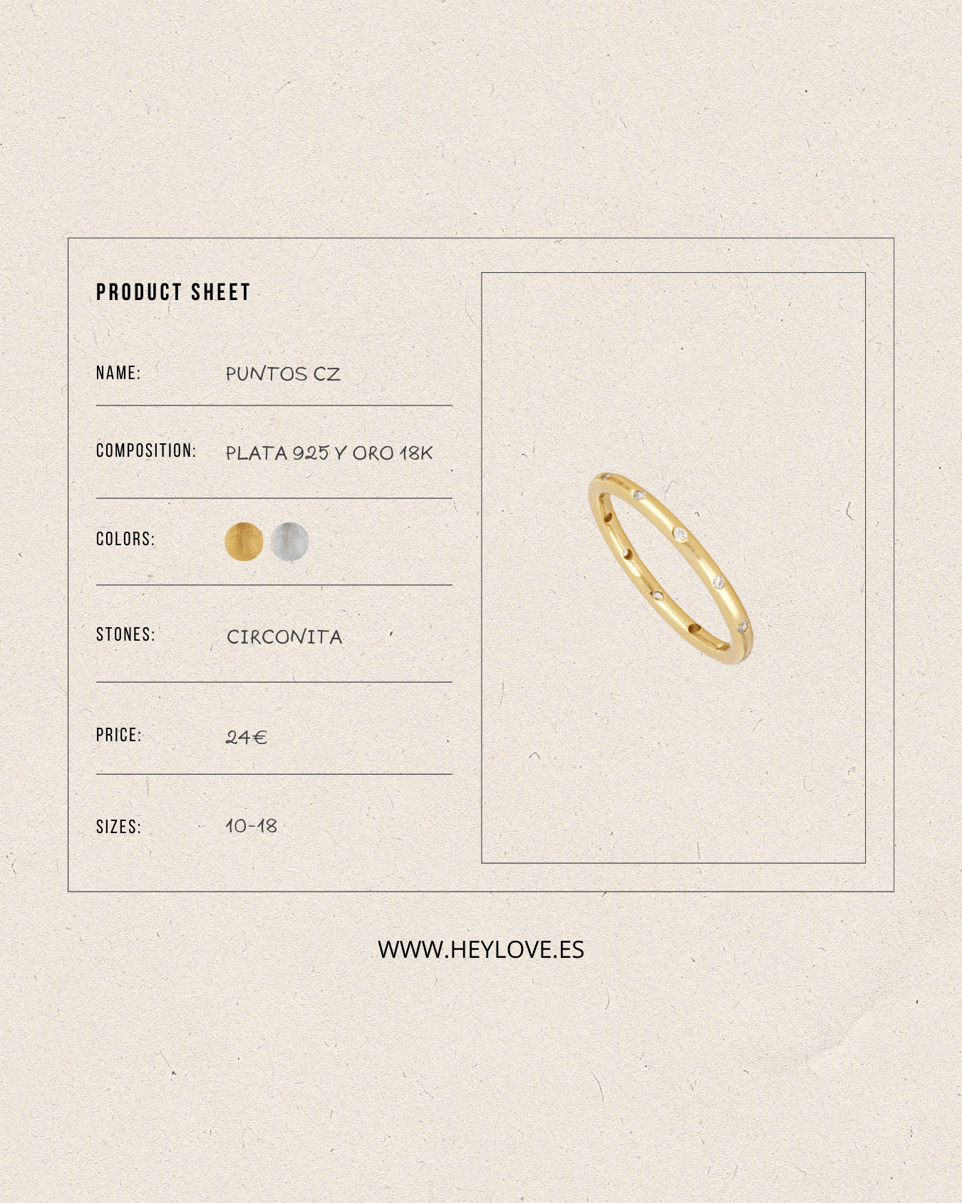 heylove ANILLOS ANILLO PUNTOS CZ