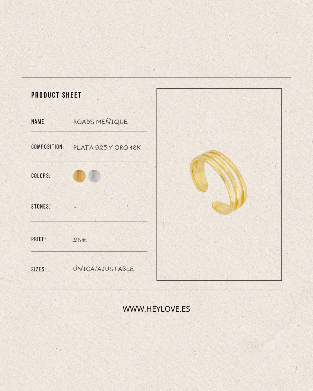 heylove ANILLOS ANILLO ROADS MEÑIQUE