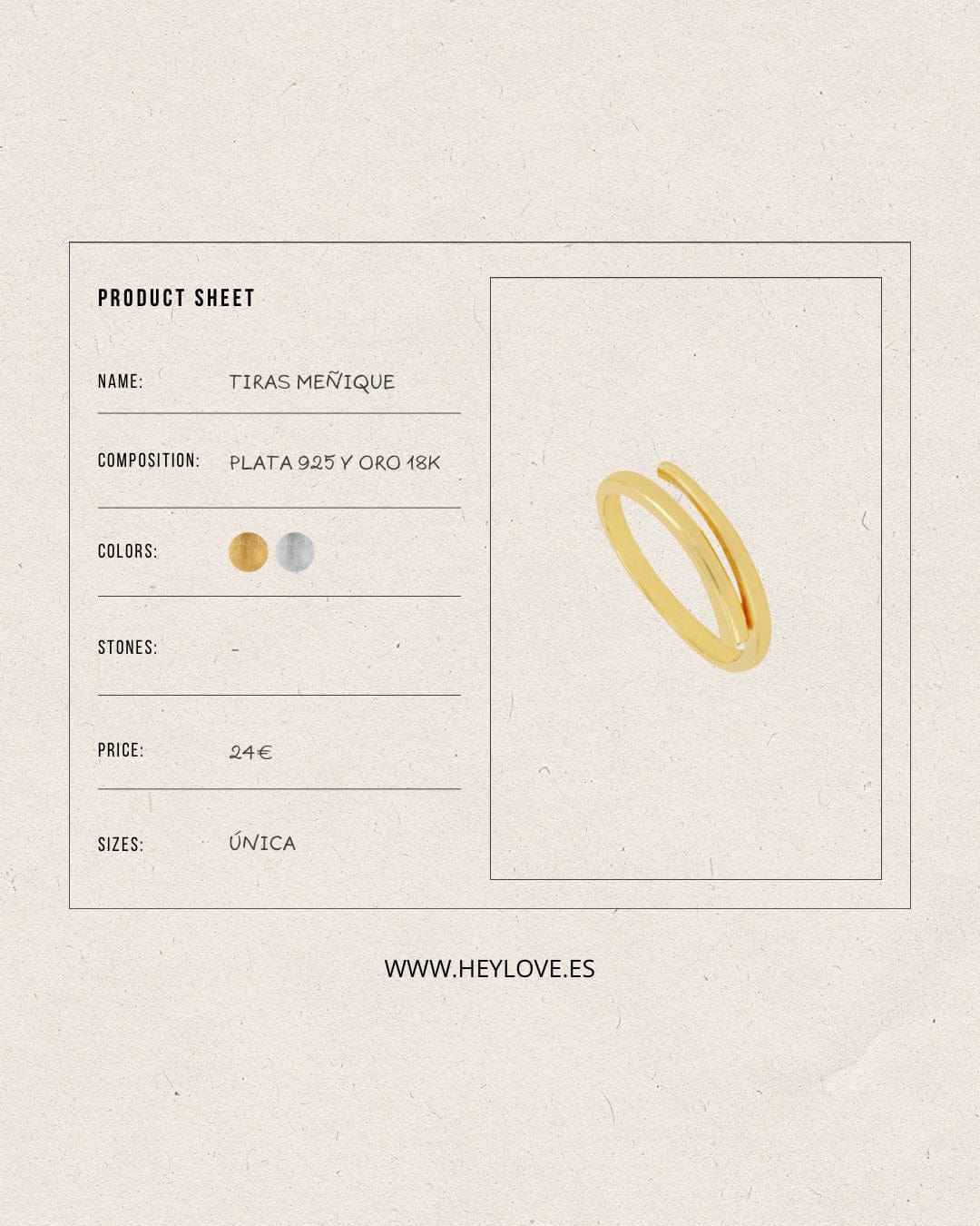 heylove ANILLOS ANILLO TIRAS MEÑIQUE