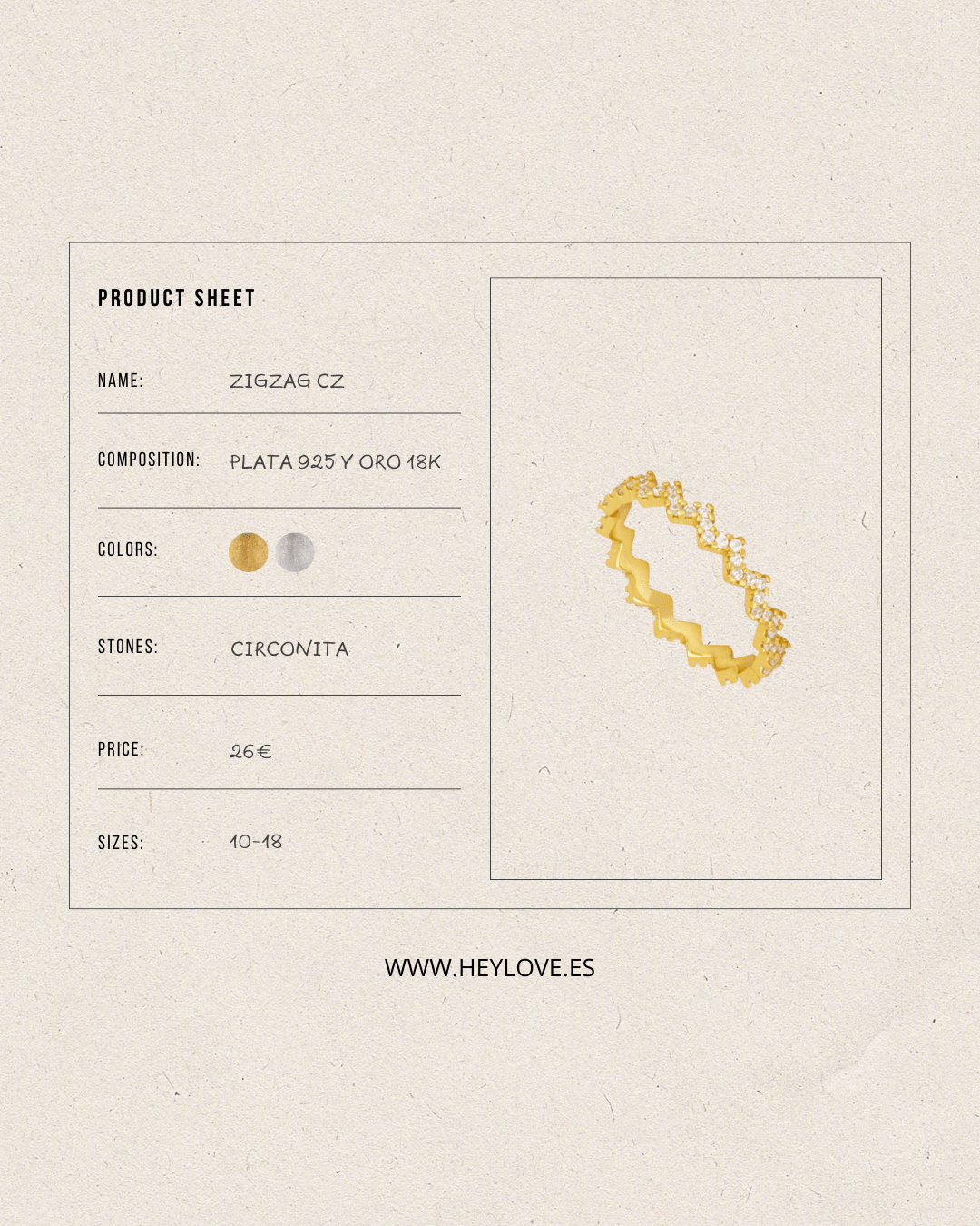 heylove ANILLOS ANILLO ZIGZAG CZ