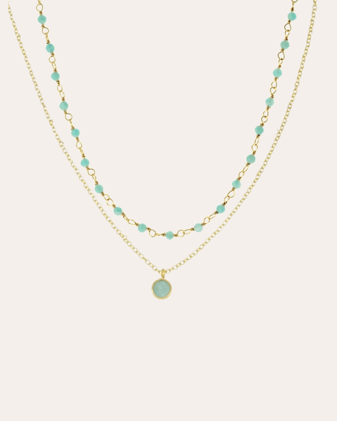 heylove COLLARES COLLAR DOBLE AMAZONITA