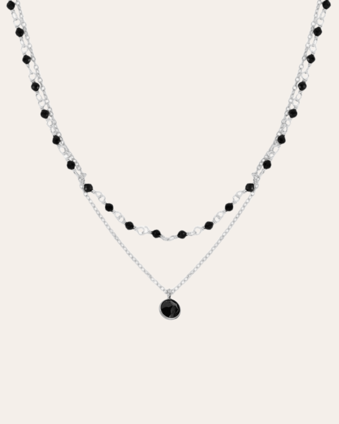 heylove COLLARES COLLAR DOBLE ESPINELA NEGRA