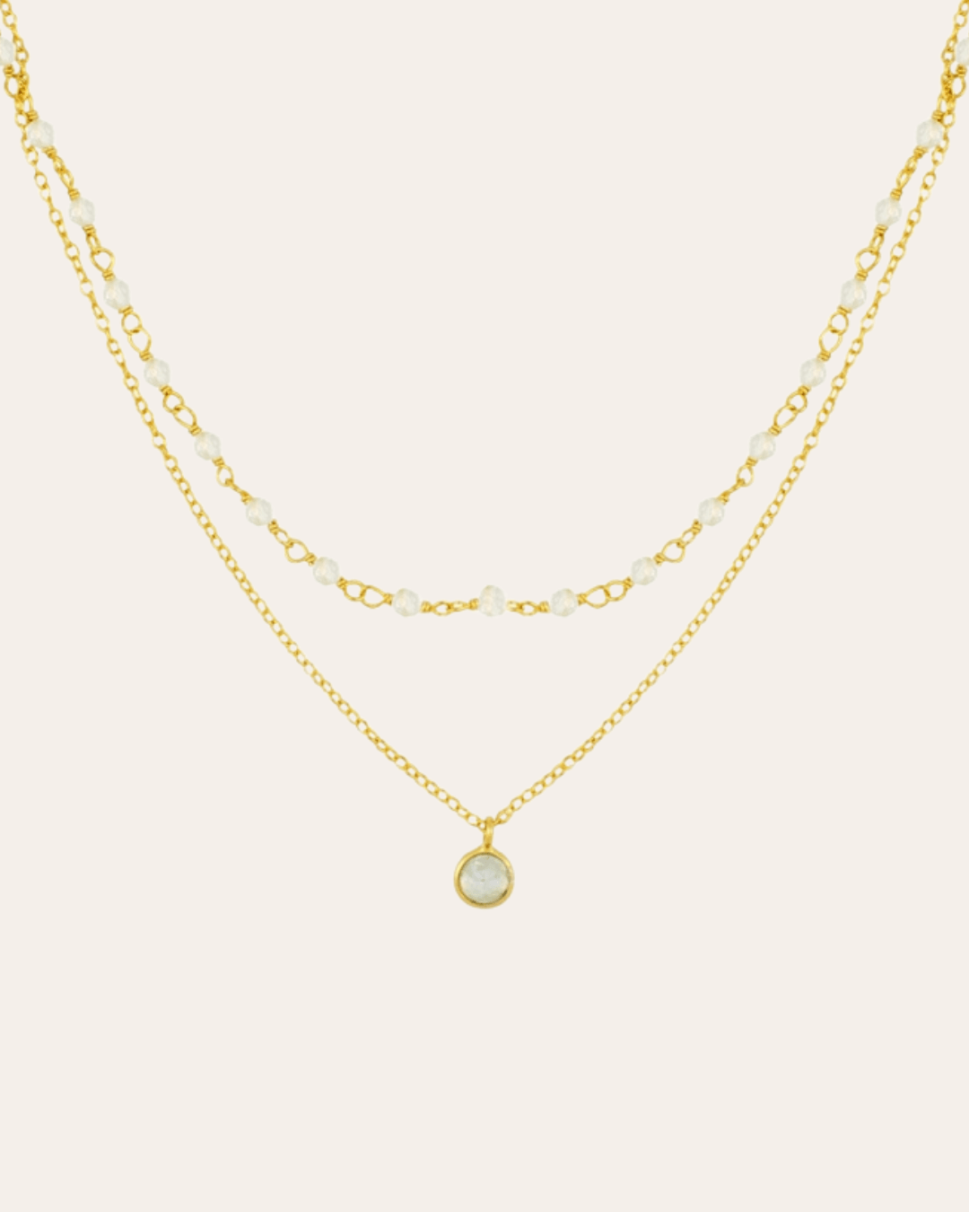 heylove COLLARES COLLAR DOBLE PIEDRA LUNA