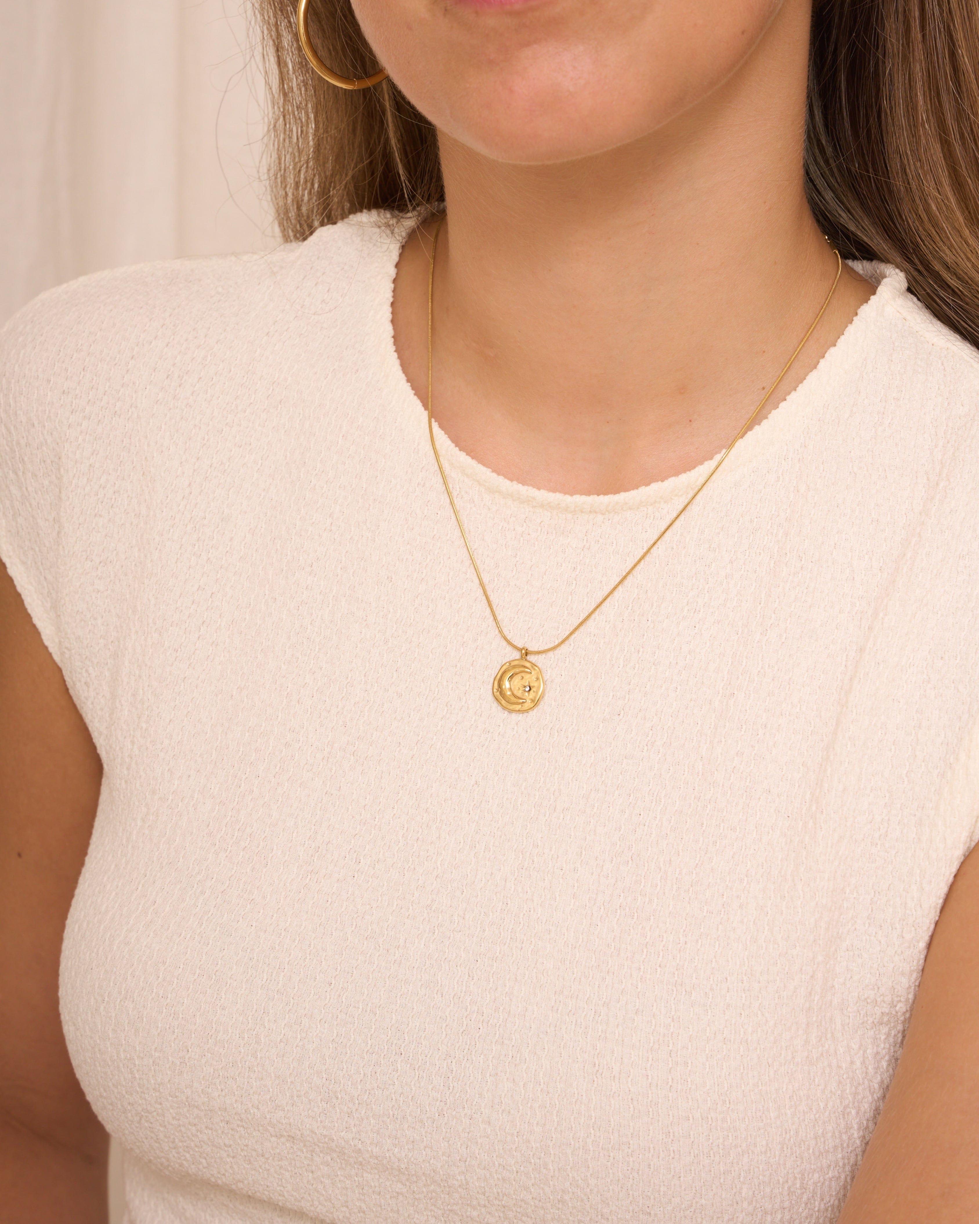 heylove COLLARES COLLAR LUNA Y ESTRELLA ACERO