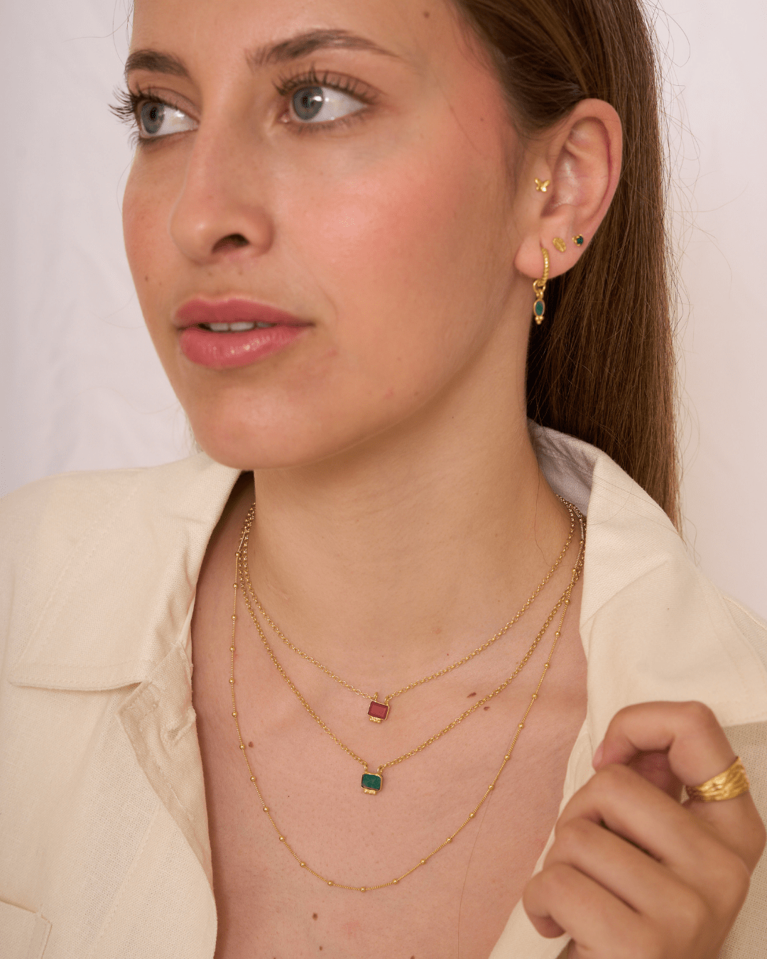 heylove COLLARES COLLAR MINERAL CUADRADO