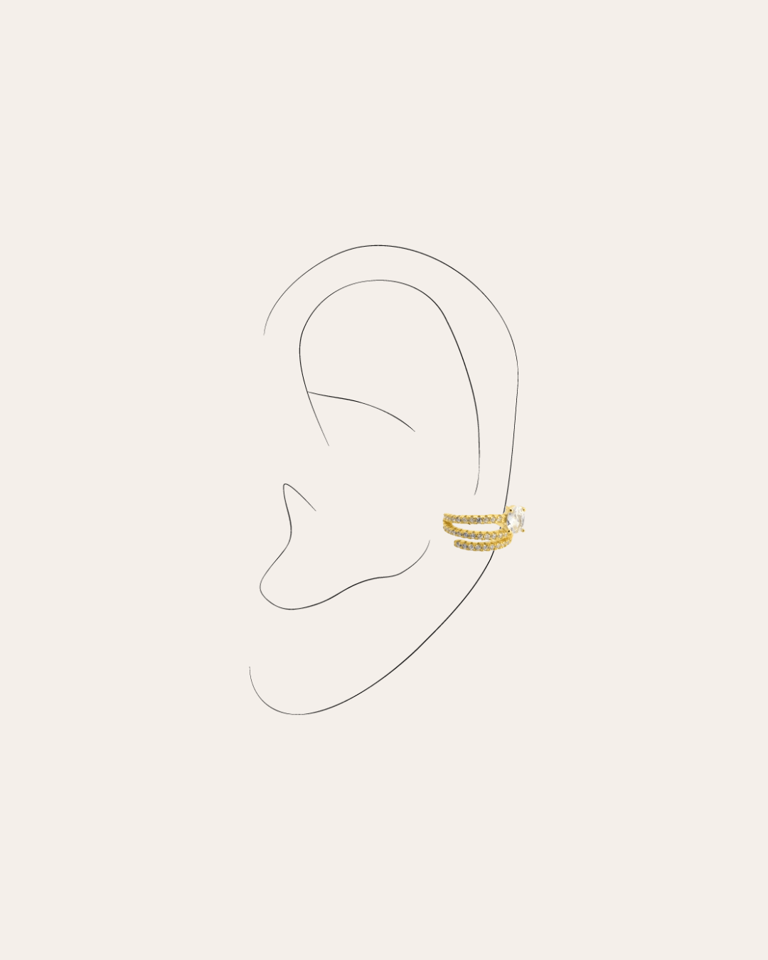 heylove EARCUFF EAR CUFF OVAL CZ