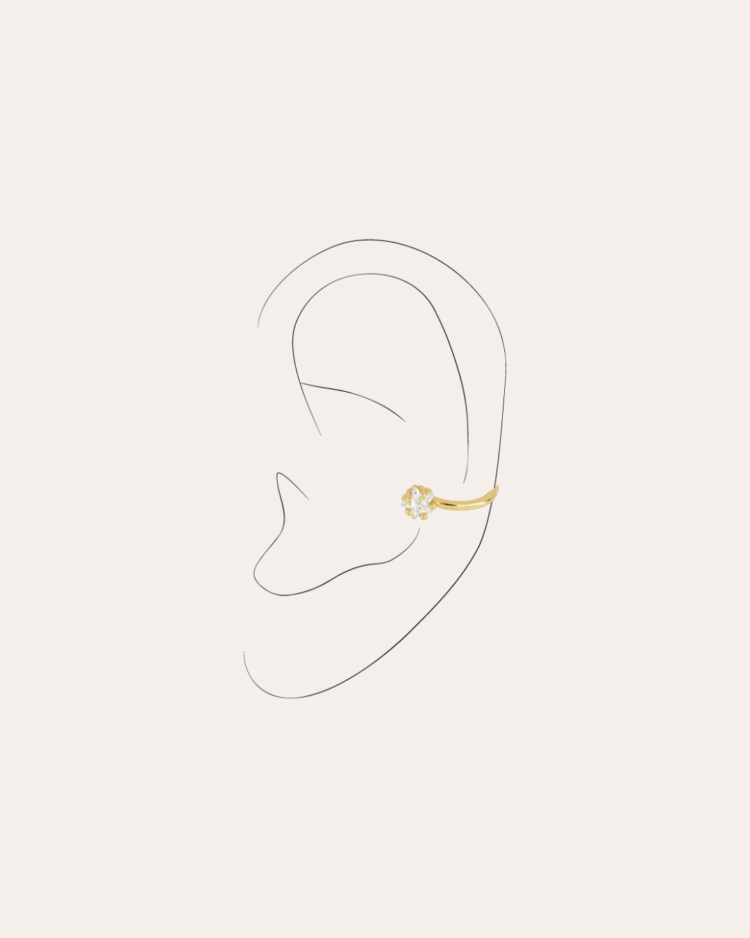 heylove EARCUFF EAR CUFF STAR CZ