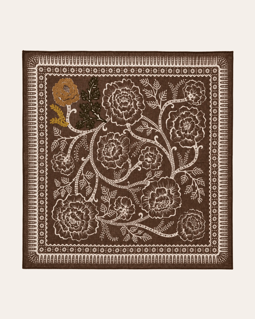 heylove PAÑUELO ALGODON FLORES MARRON