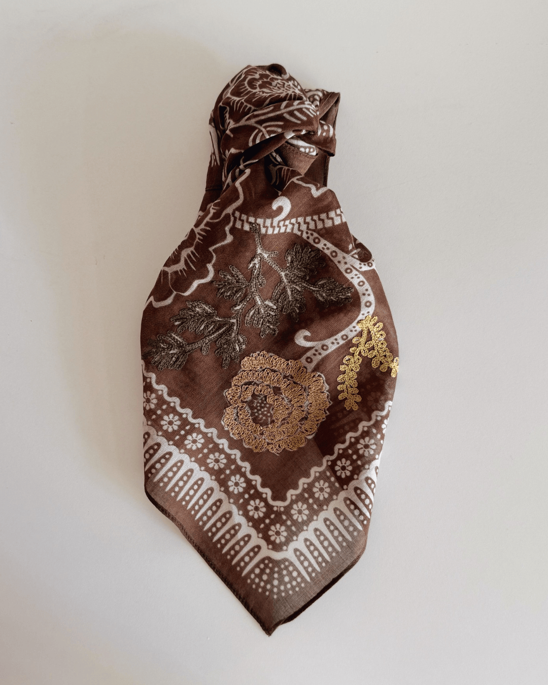 heylove PAÑUELO ALGODON FLORES MARRON