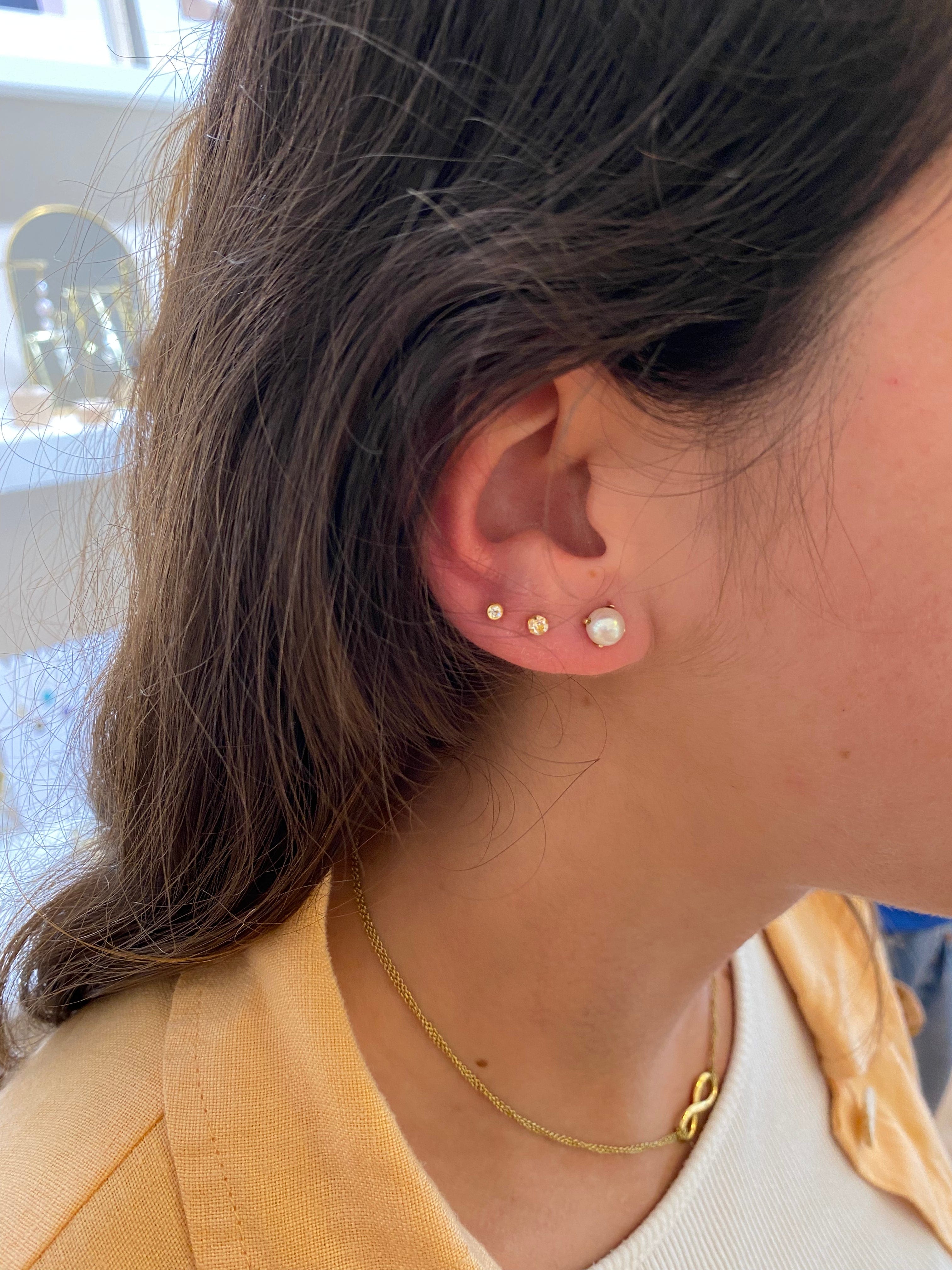 heylove Pendiente primera puesta ABRIL CRISTAL 2 MM ORO