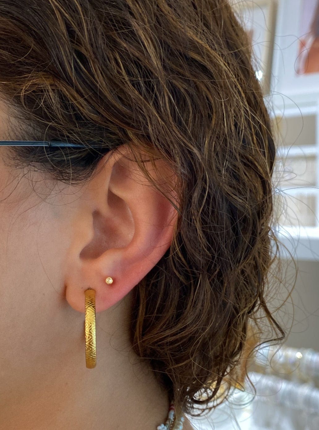 heylove Pendiente primera puesta ABRIL CRISTAL 2 MM ORO