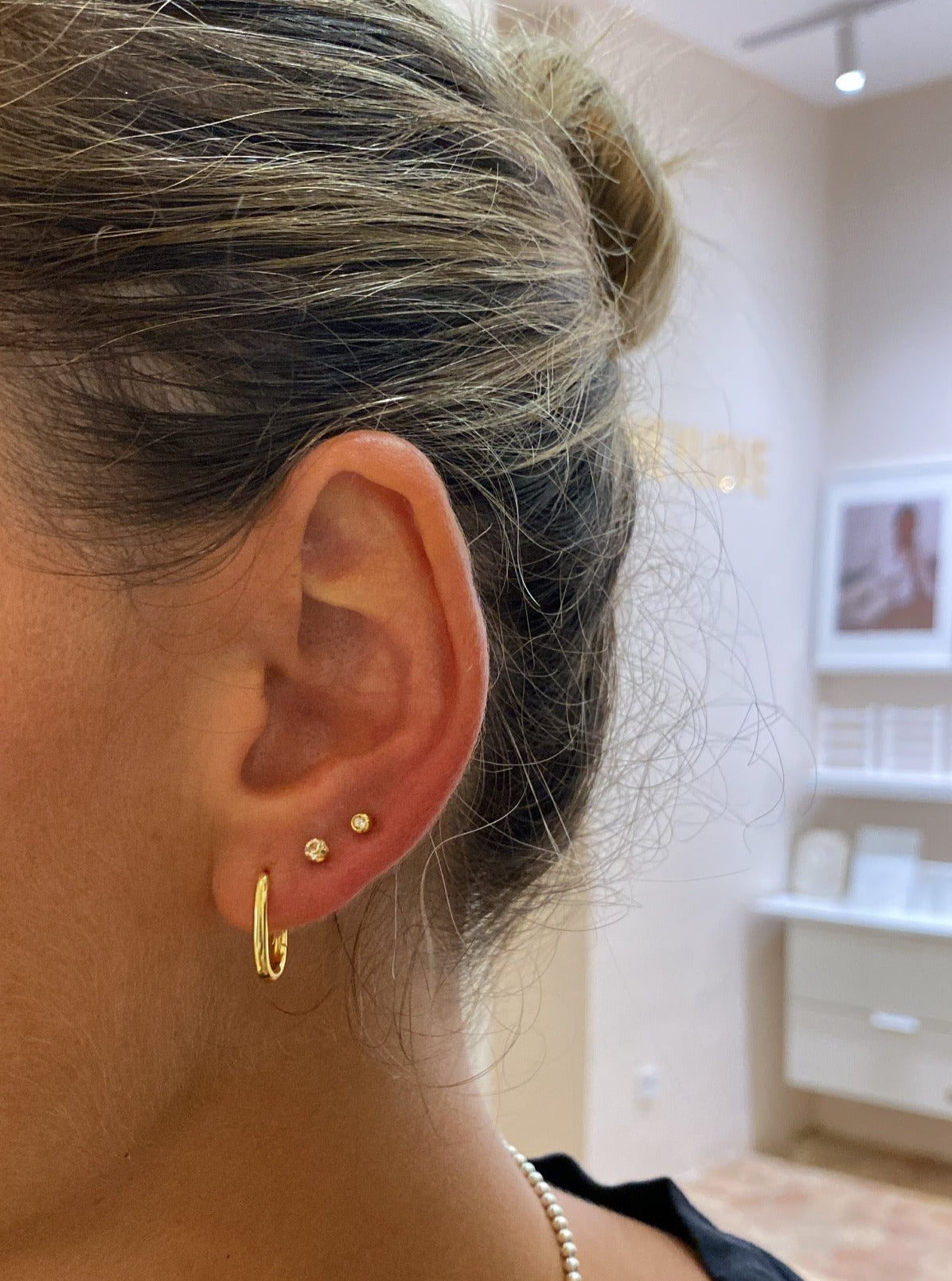 heylove Pendiente primera puesta ABRIL CRISTAL 2 MM ORO