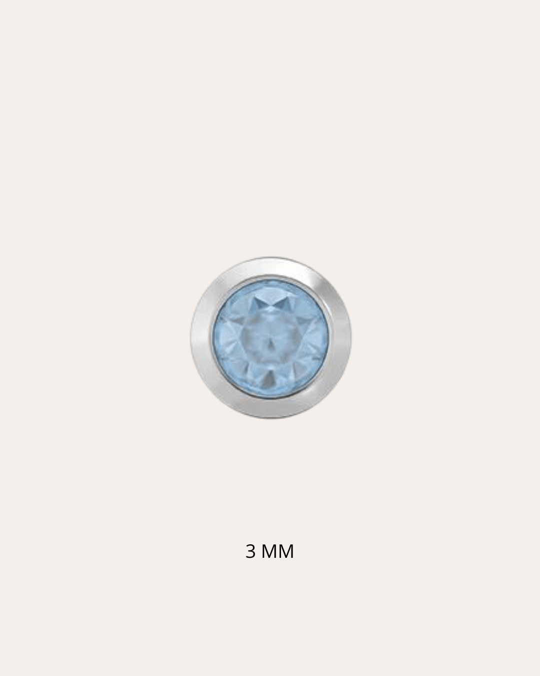 heylove Pendiente primera puesta AGUAMARINA 3 MM PLATA