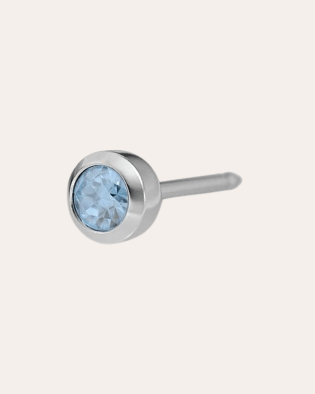 heylove Pendiente primera puesta AGUAMARINA 3 MM PLATA