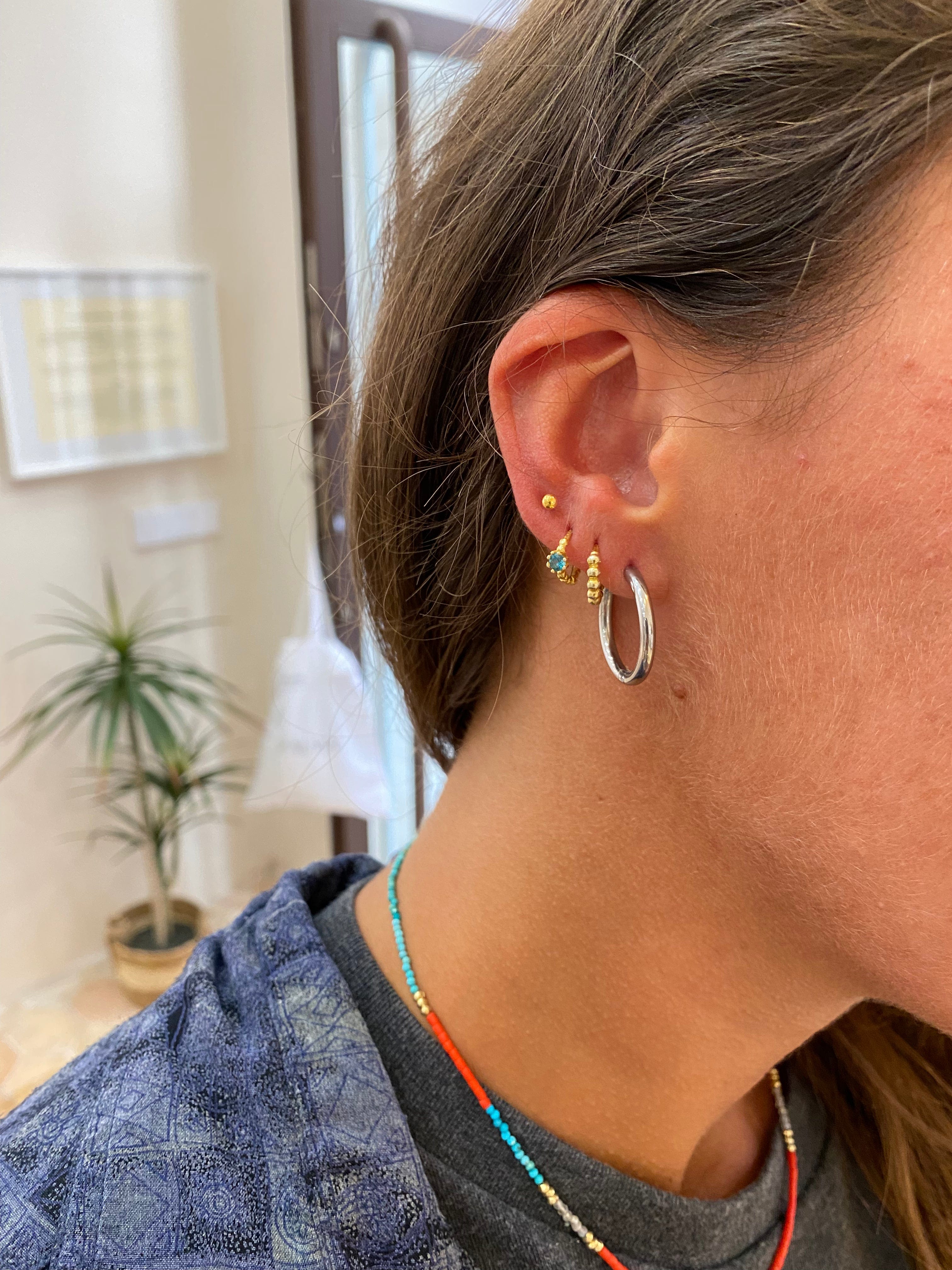 heylove Pendiente primera puesta BOLA 3 MM ORO