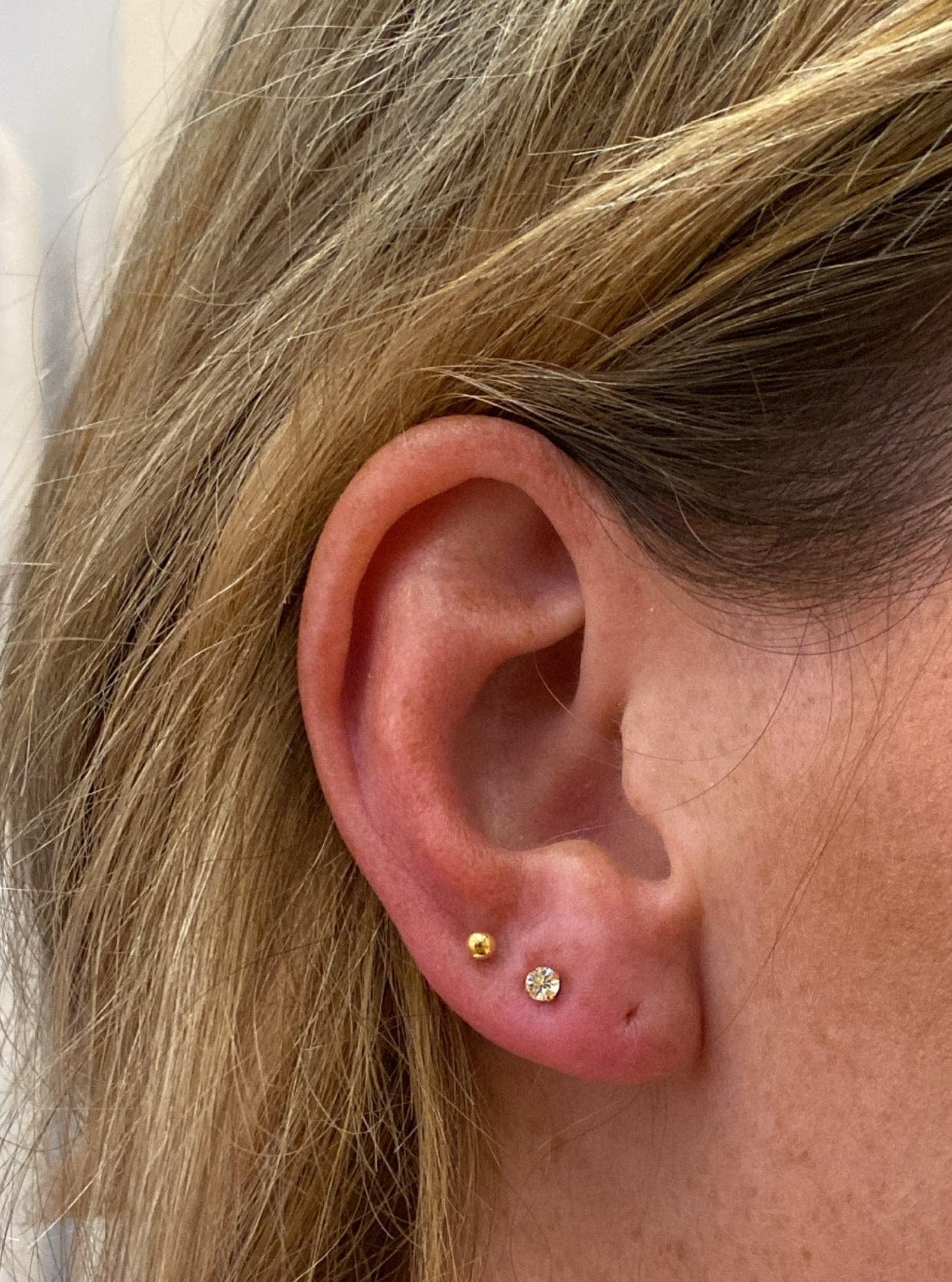 heylove Pendiente primera puesta BOLA 3 MM ORO