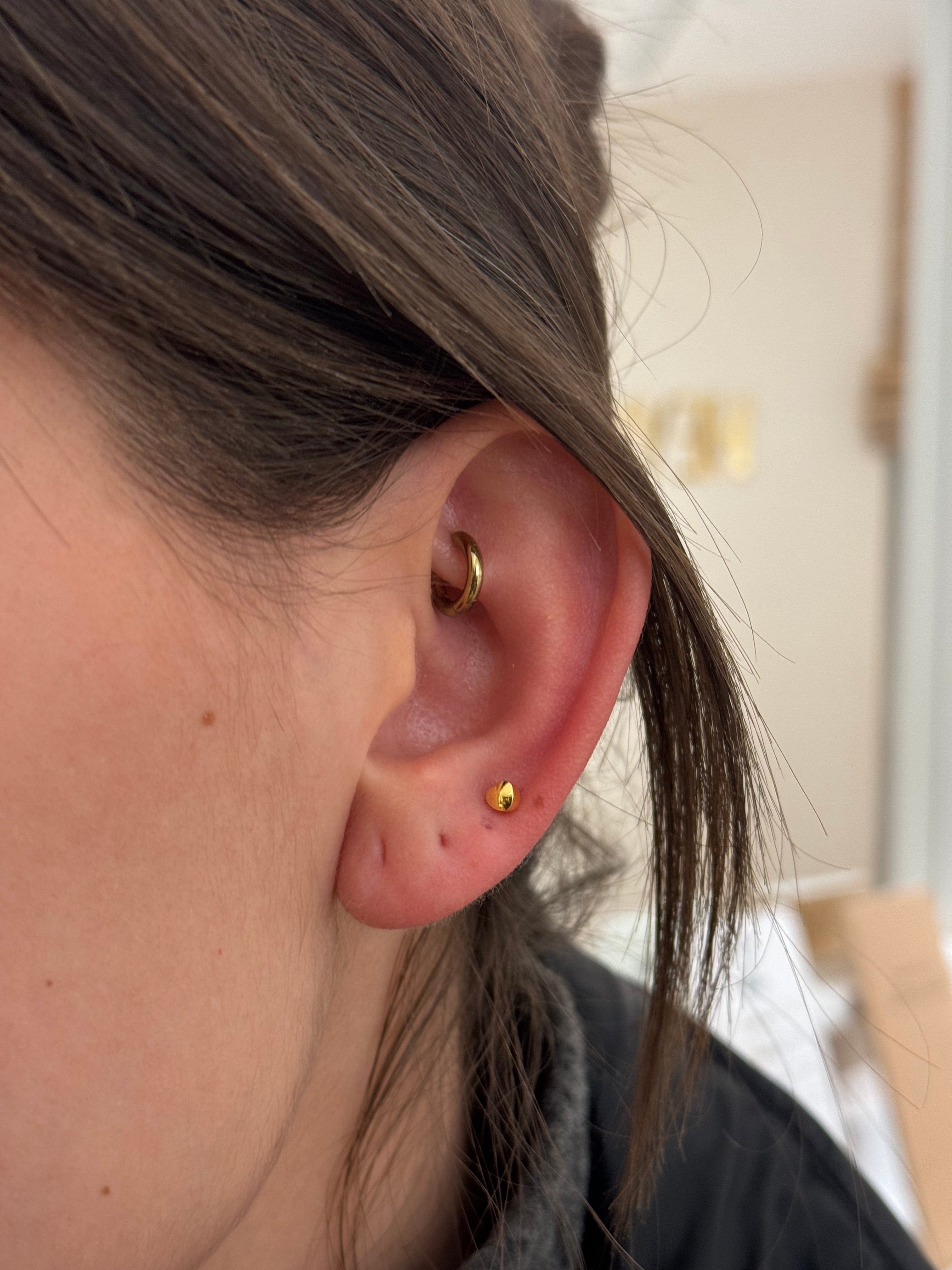 heylove Pendiente primera puesta CORAZÓN 4 MM ORO