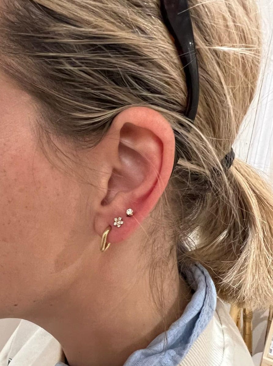 heylove Pendiente primera puesta CRISTAL 3 MM ORO