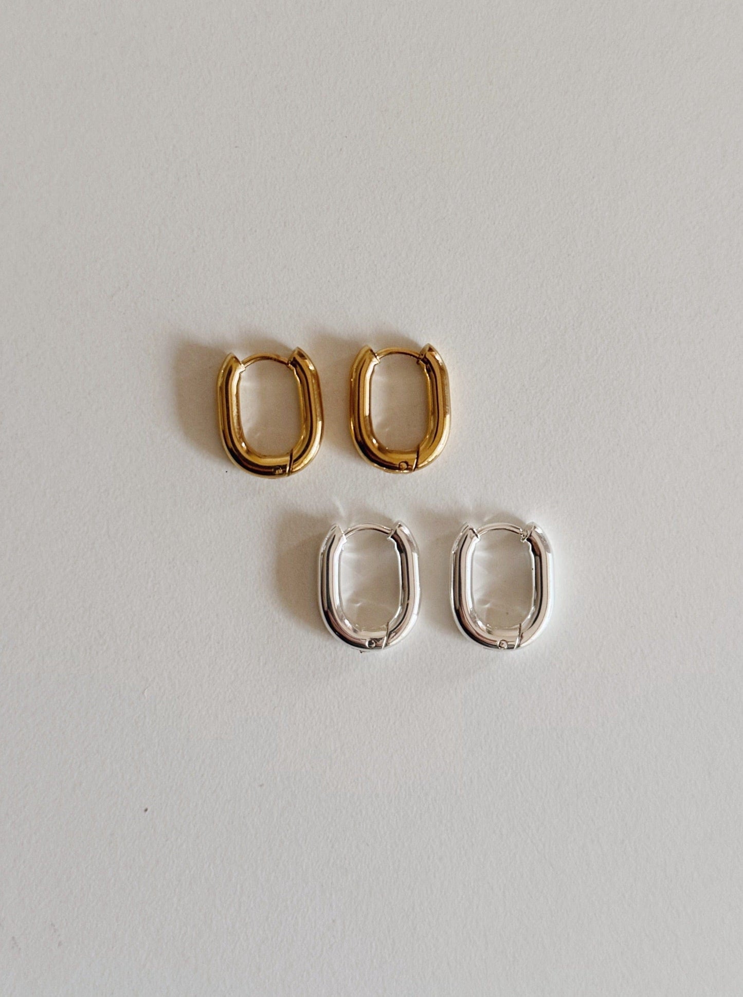 heylove PENDIENTES AROS RECTANGLE HOOPS ACERO