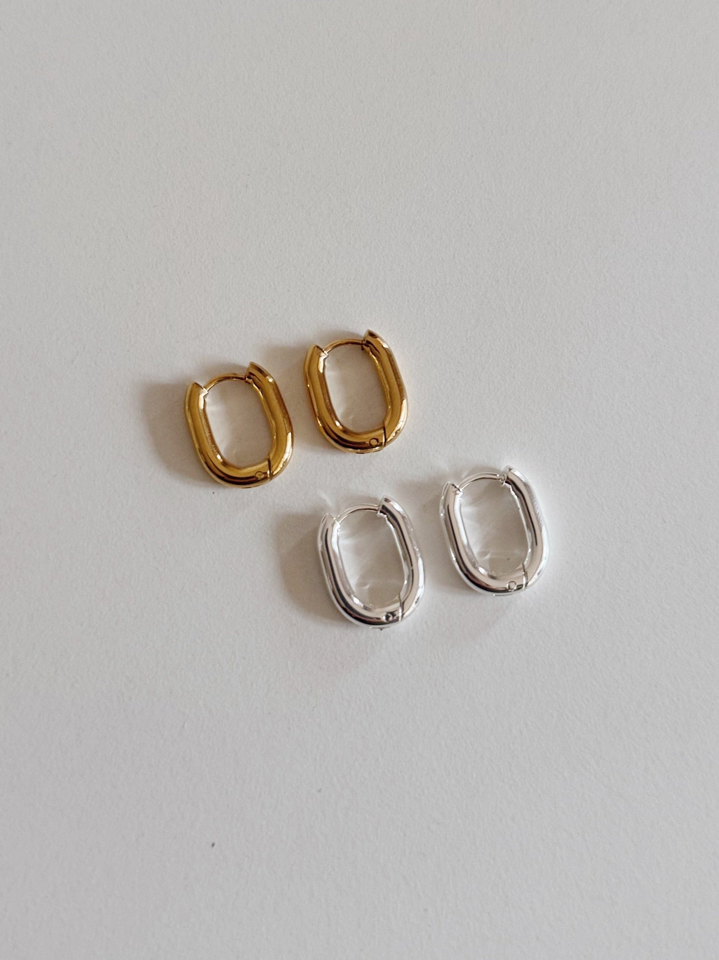heylove PENDIENTES AROS RECTANGLE HOOPS ACERO