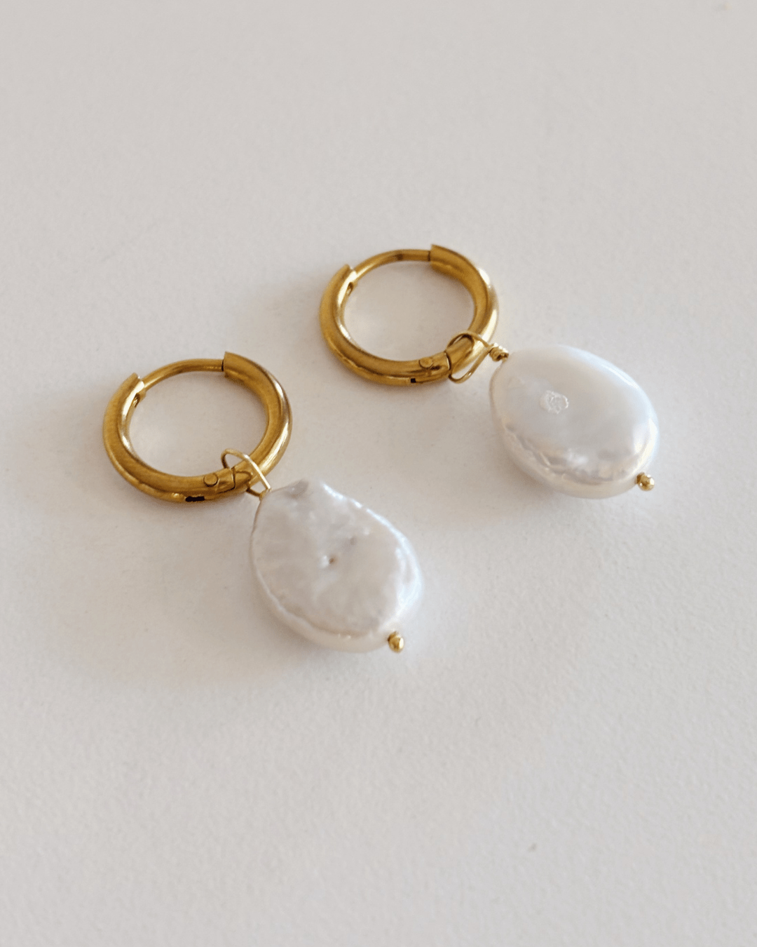 heylove PENDIENTES PENDIENTES AROS ACERO PERLA