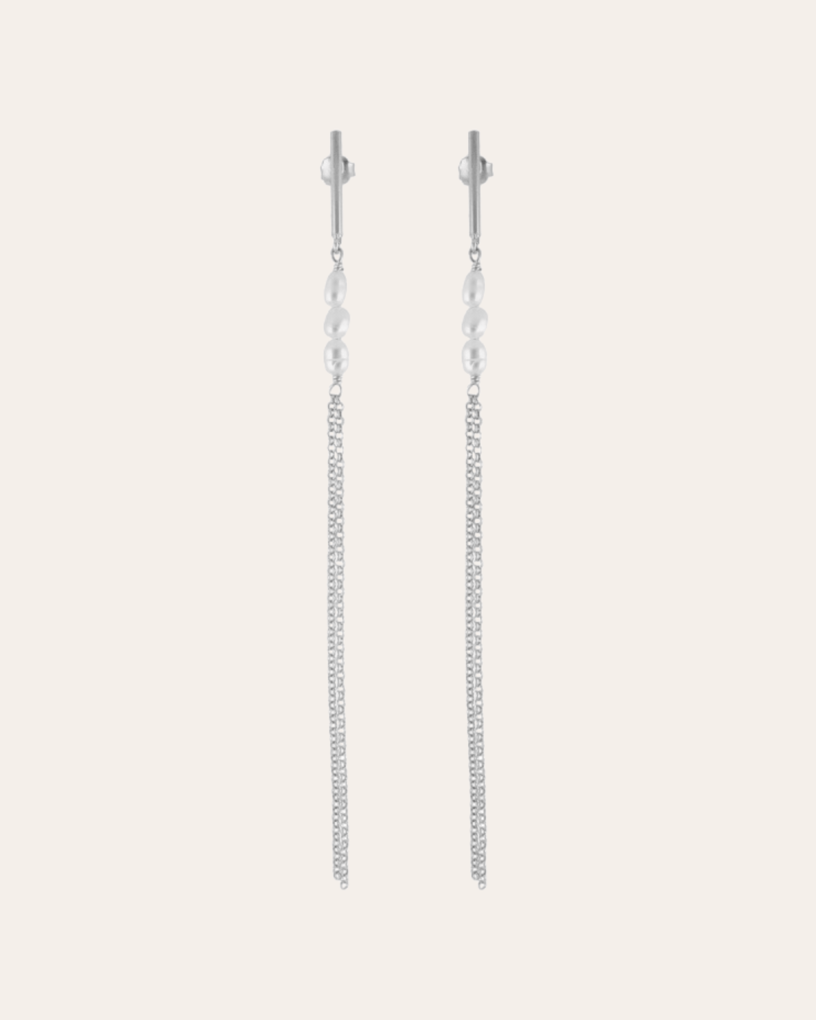 heylove PENDIENTES PENDIENTES DOBLE CADENA PERLA