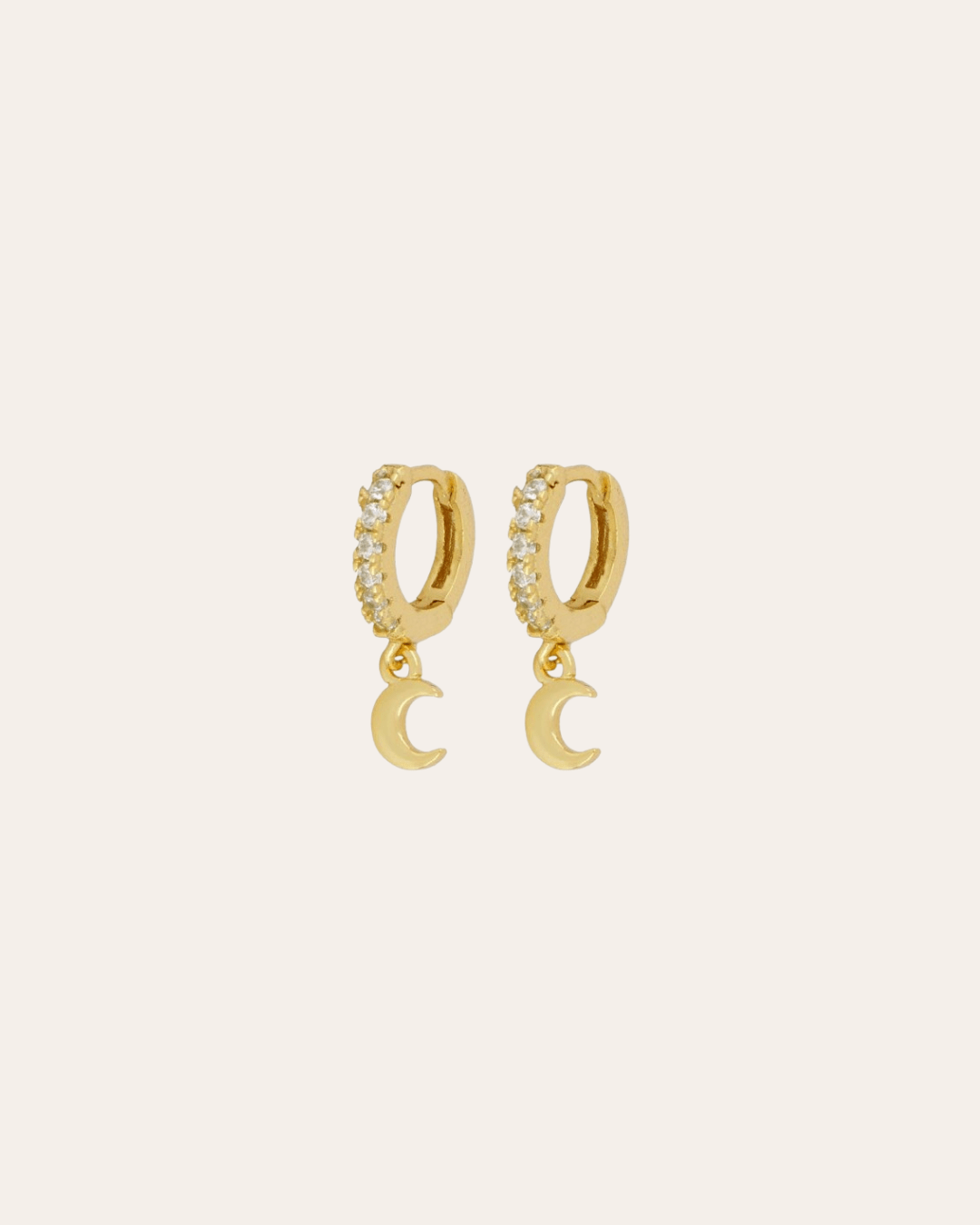 heylove PENDIENTES PENDIENTES MINI MOON CZ HOOPS