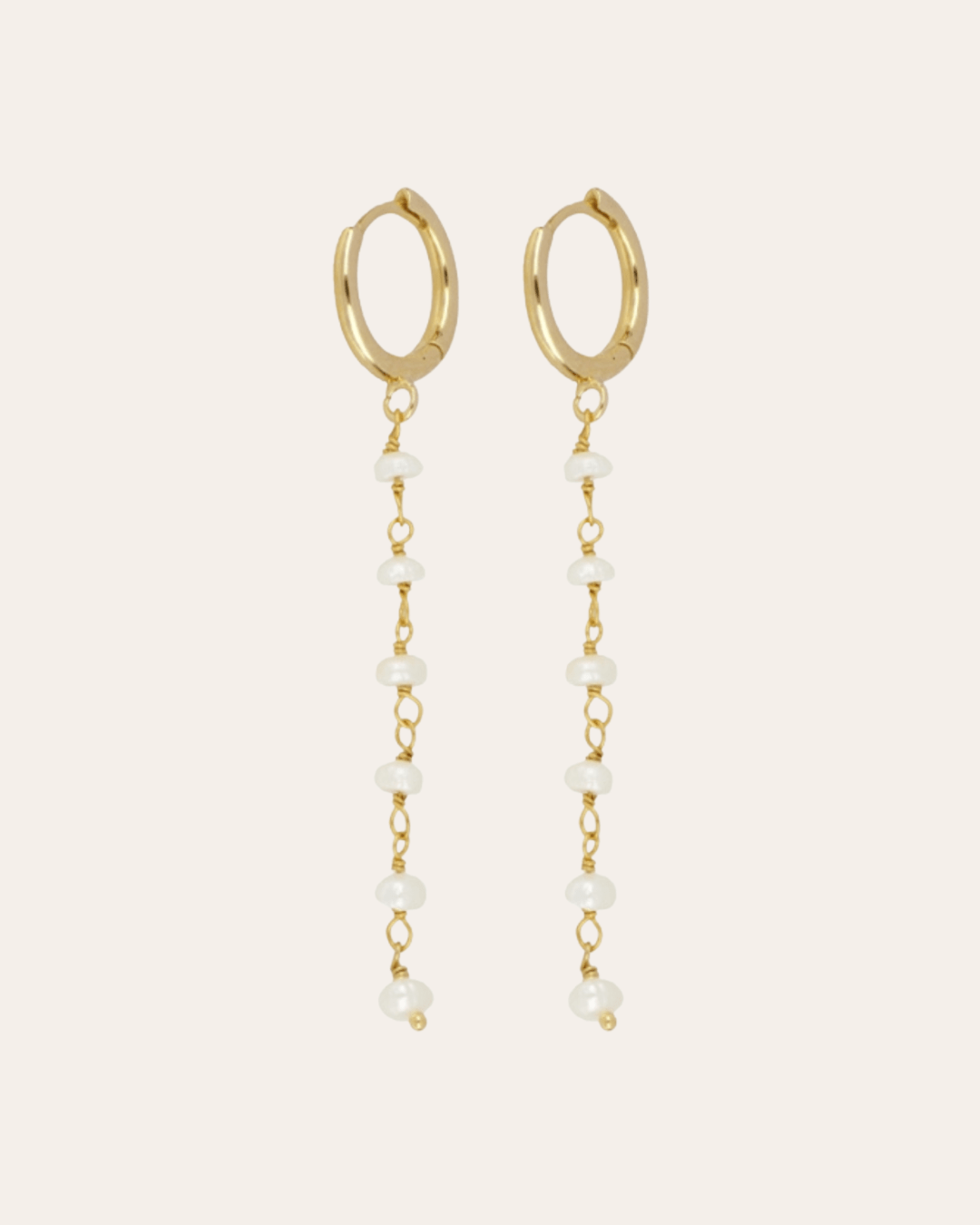 heylove PENDIENTES PENDIENTES PERLA CHAIN HOOPS