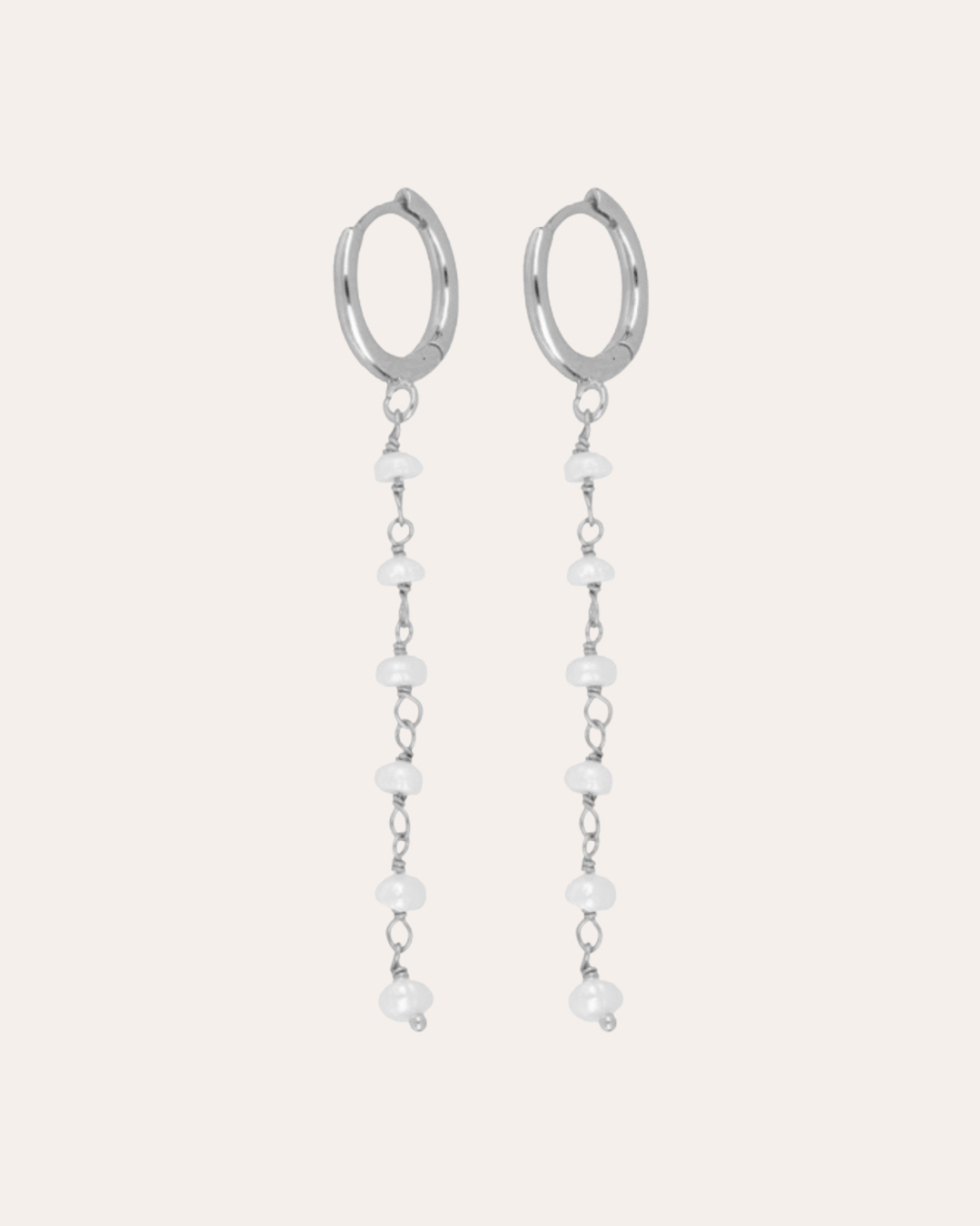 heylove PENDIENTES PENDIENTES PERLA CHAIN HOOPS