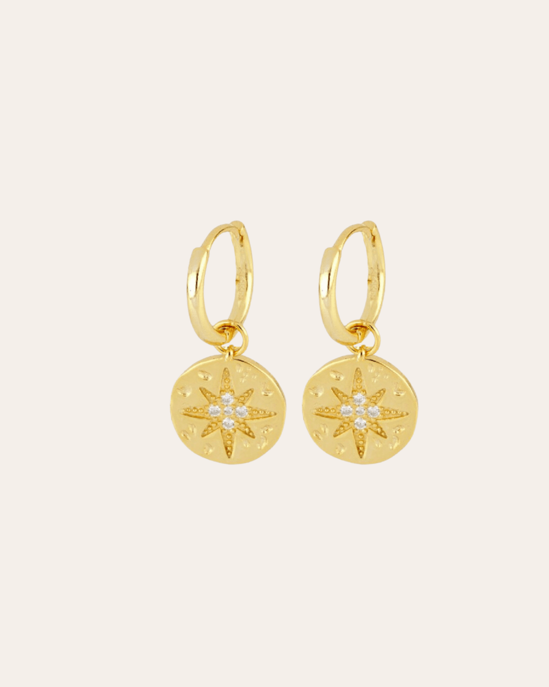 heylove PENDIENTES PENDIENTES STAR MEDAL HOOPS