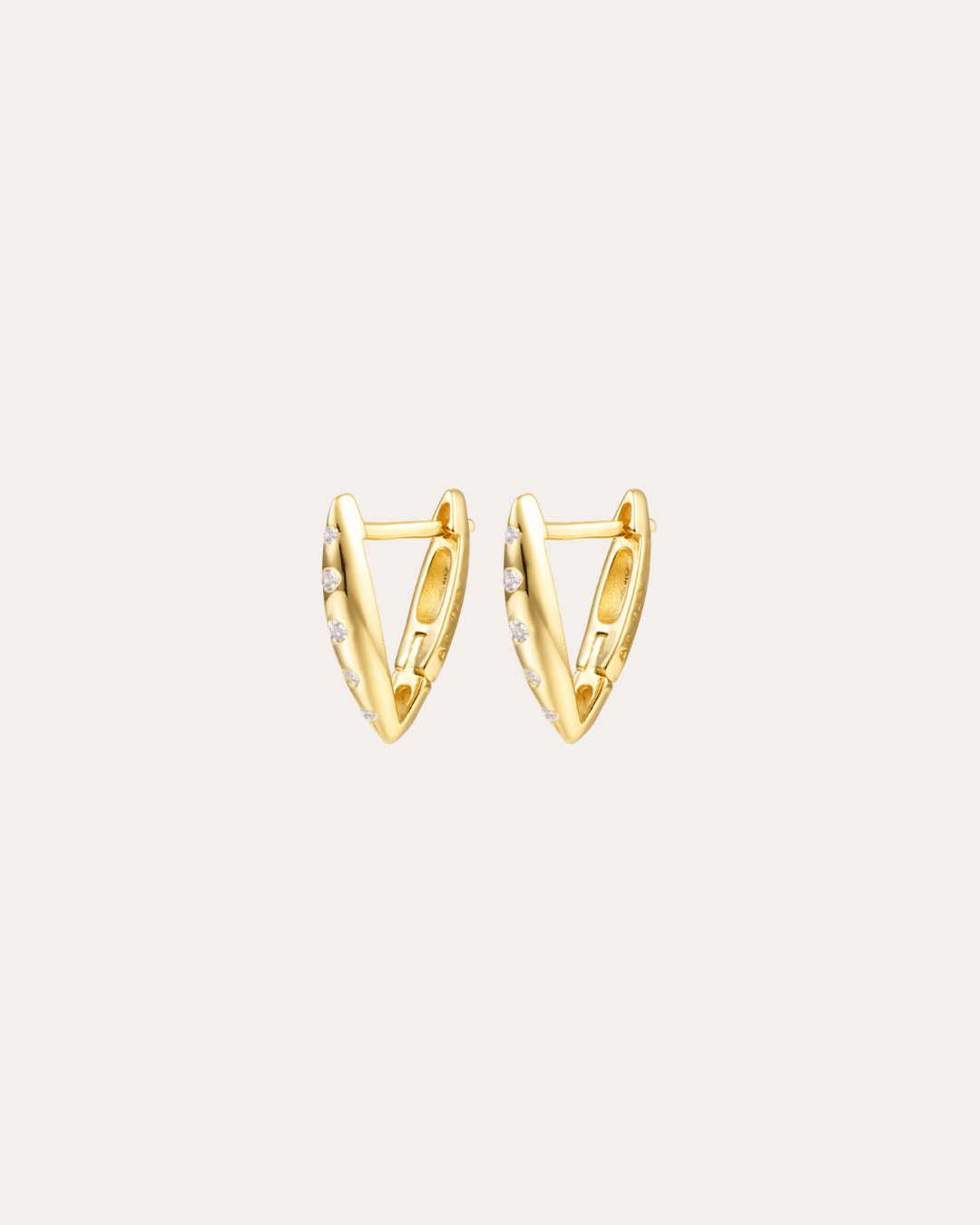 heylove PENDIENTES PENDIENTES TRIANGLE CZ HOOPS 14/16/20 MM