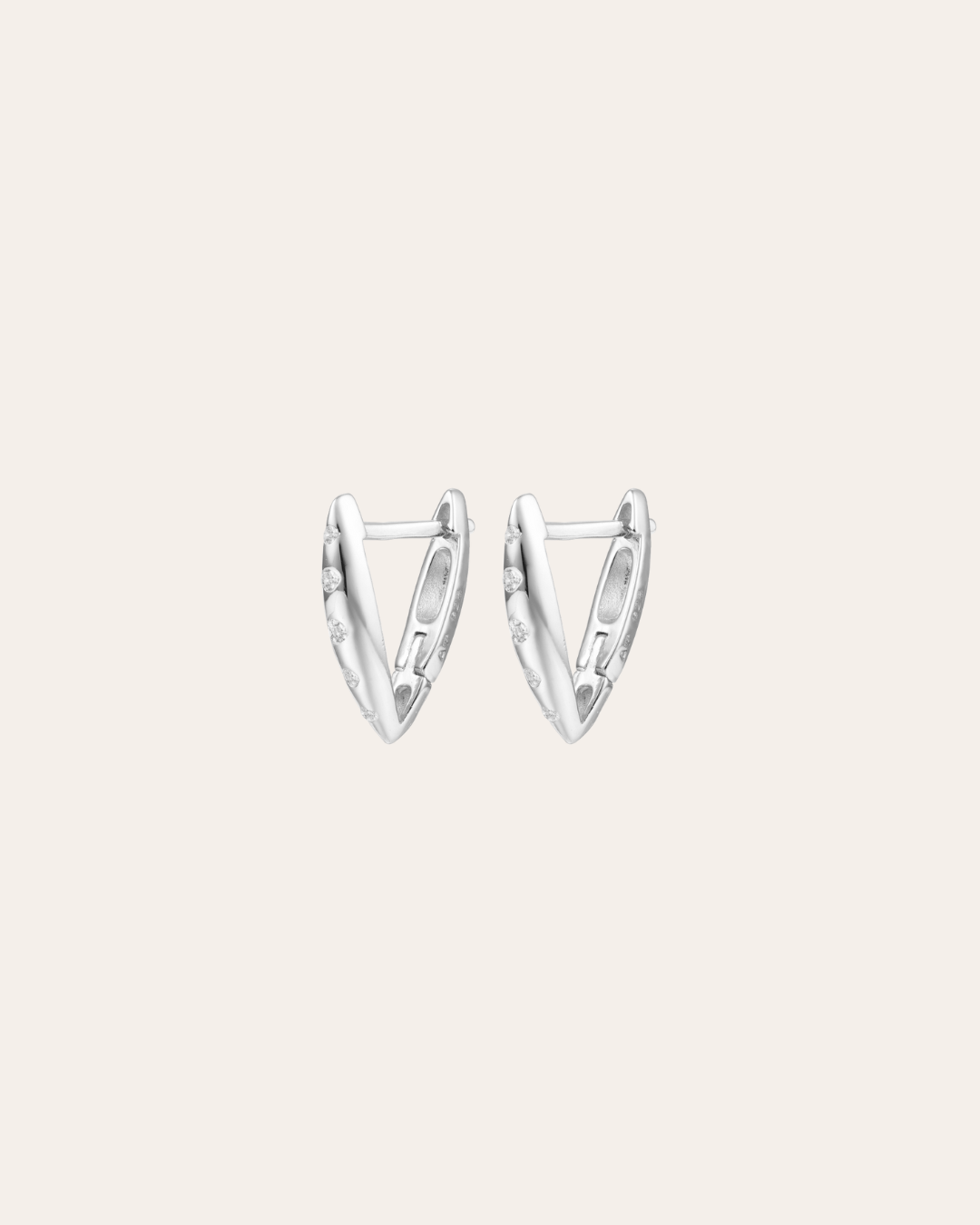 heylove PENDIENTES PENDIENTES TRIANGLE CZ HOOPS 14/16/20 MM
