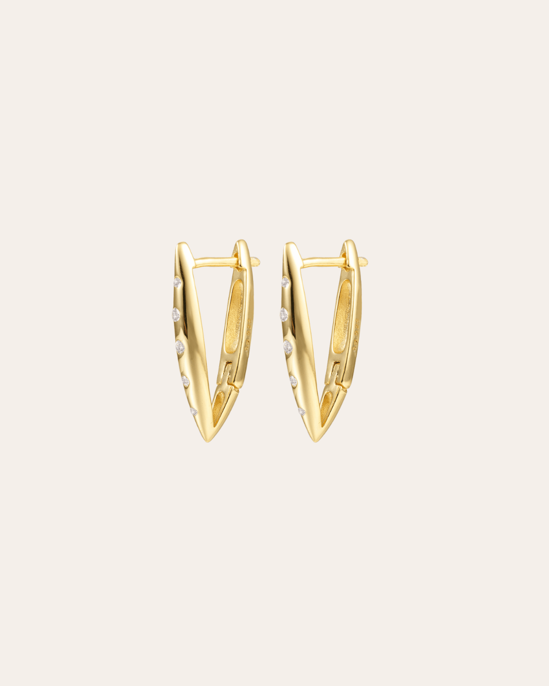 heylove PENDIENTES PENDIENTES TRIANGLE CZ HOOPS 14/16/20 MM