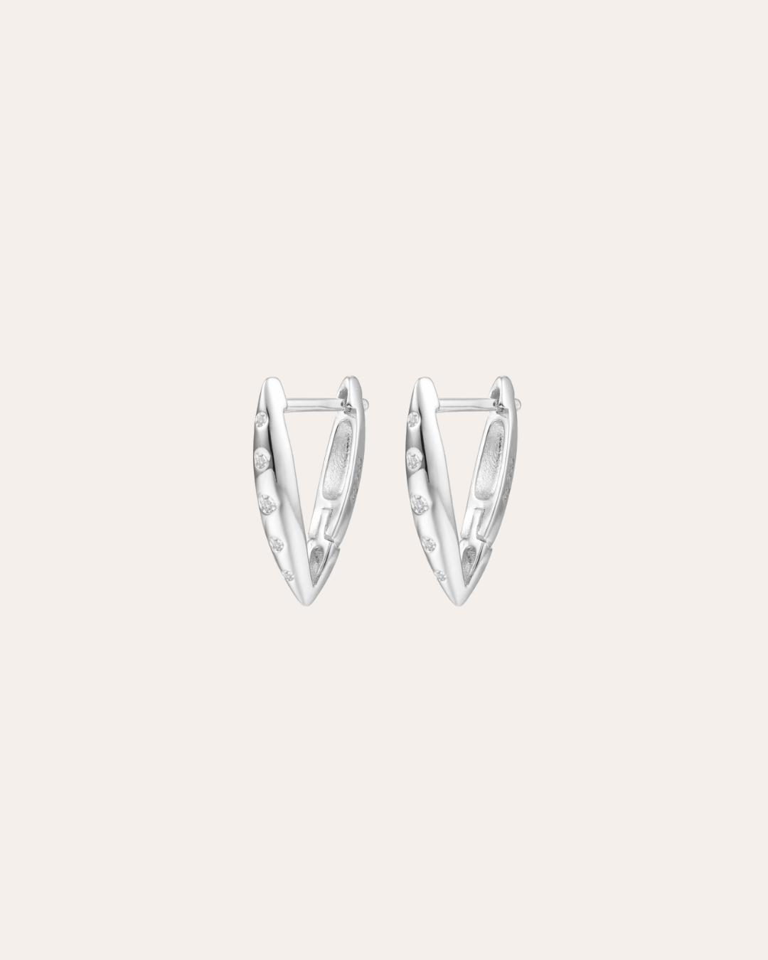 heylove PENDIENTES PENDIENTES TRIANGLE CZ HOOPS 14/16/20 MM