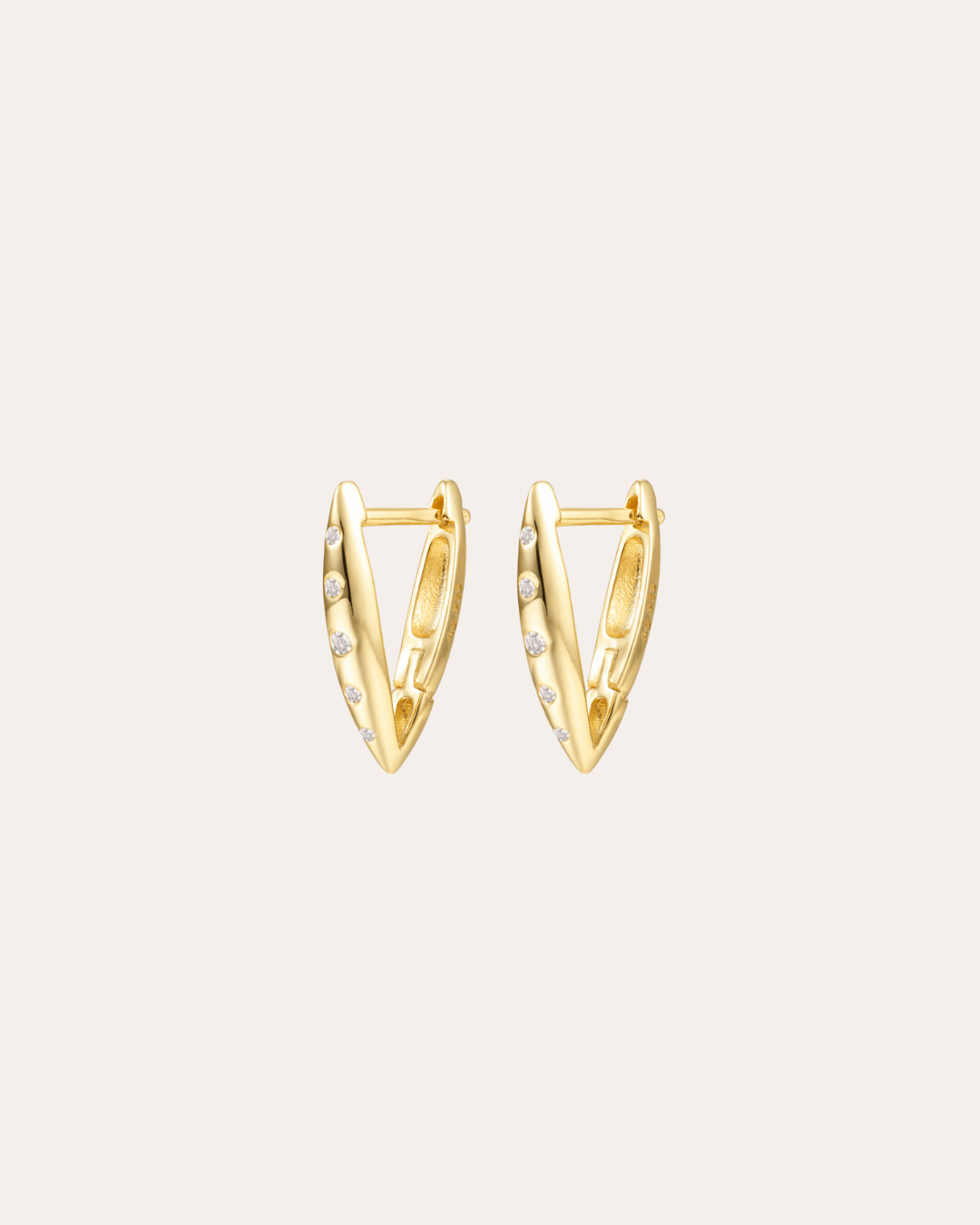 heylove PENDIENTES PENDIENTES TRIANGLE CZ HOOPS 14/16/20 MM
