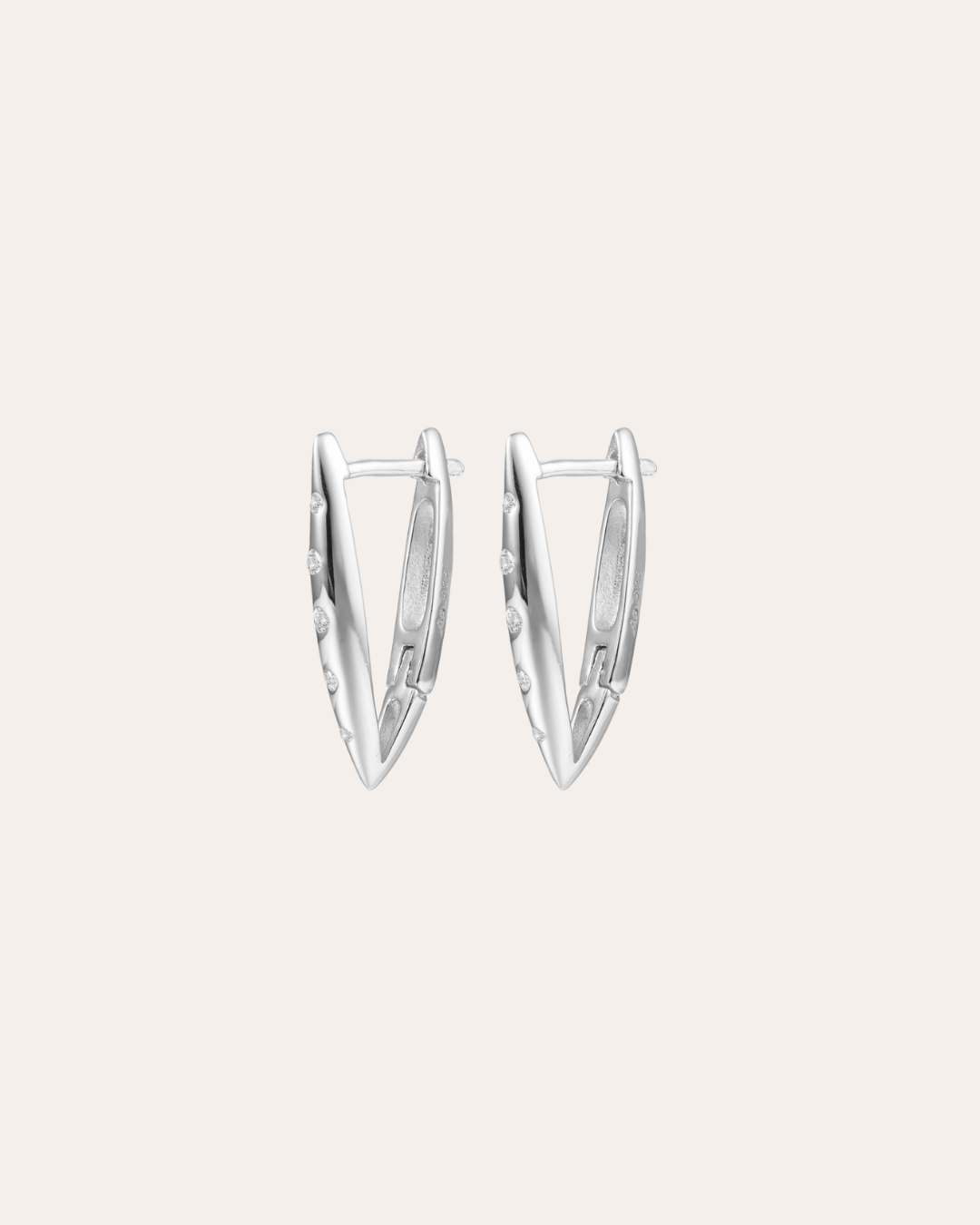 heylove PENDIENTES PENDIENTES TRIANGLE CZ HOOPS 14/16/20 MM