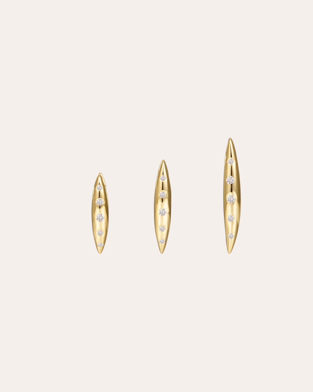 heylove PENDIENTES PENDIENTES TRIANGLE CZ HOOPS 14/16/20 MM