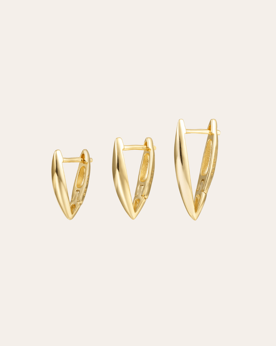 heylove PENDIENTES PENDIENTES TRIANGLE HOOPS 14/16/20 MM