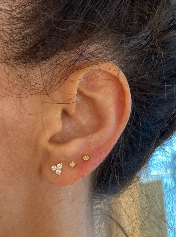 heylove PENDIENTES PIERCING MINI RUBIK CZ