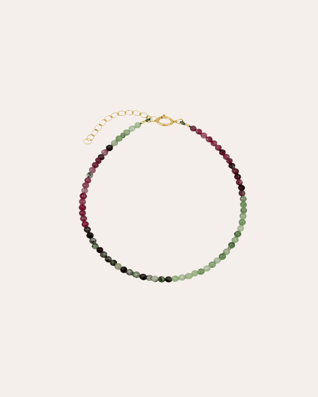 heylove PULSERAS PULSERA MINERAL RUBI & ZOISITA 2 MM