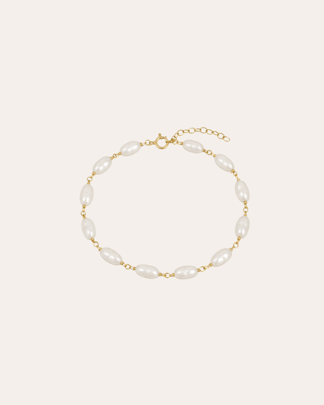 heylove Pulseras PULSERA ROSARIO PERLA OVALADA