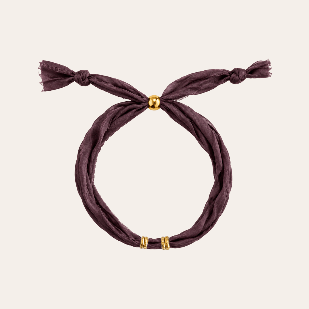 heylove PULSERAS PULSERA SEDA PARA PERSONALIZAR BERENJENA