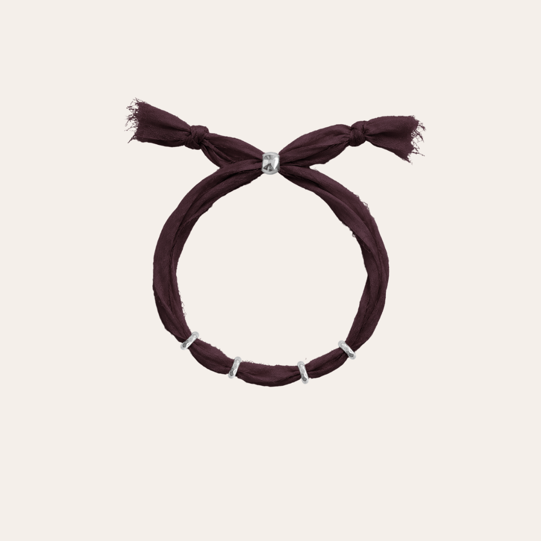 heylove PULSERAS PULSERA SEDA PARA PERSONALIZAR BERENJENA