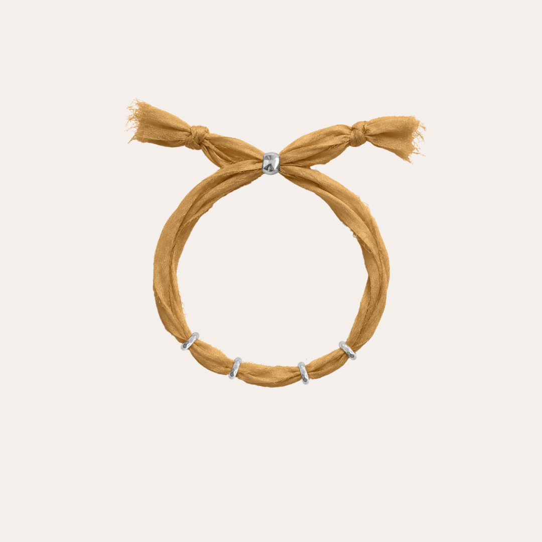 heylove PULSERAS PULSERA SEDA PARA PERSONALIZAR MOSTAZA